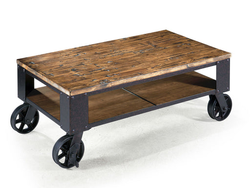 Pinebrook - Rectangular Starter Cocktail Table - Distressed Natural Pine Magnussen Furniture