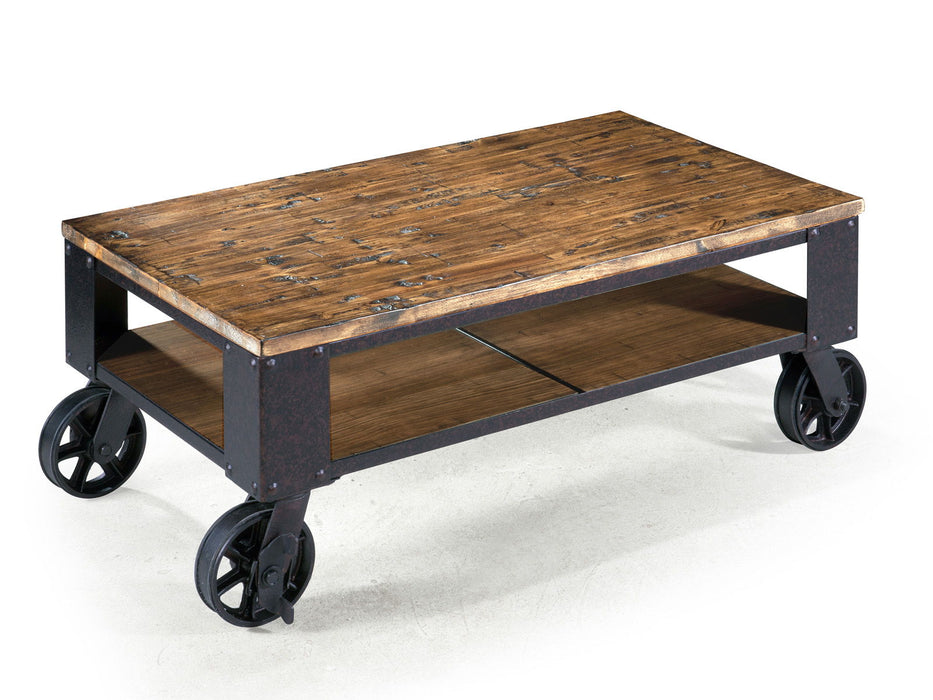 Pinebrook - Rectangular Starter Cocktail Table - Distressed Natural Pine Magnussen Furniture