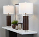 Cylinder - Fluted Contemporary Table Lamp (Set of 2) - Brown / Clear / White Lumi Source