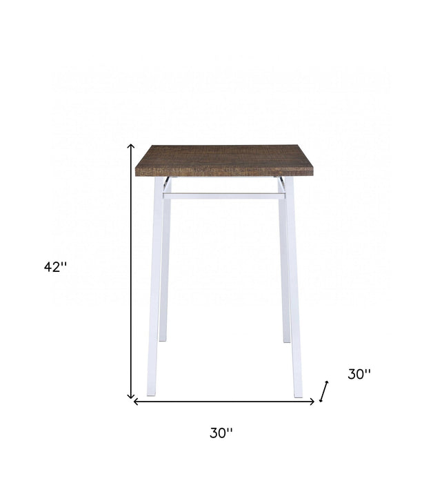 Square Manufactured Wood Bar Table - Brown And White