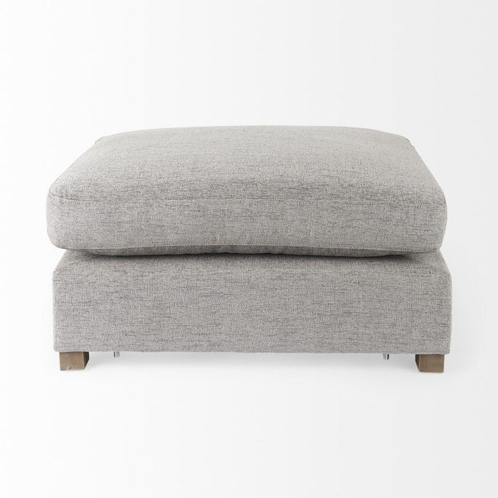 Polyester Cocktail Ottoman - Gray / Brown