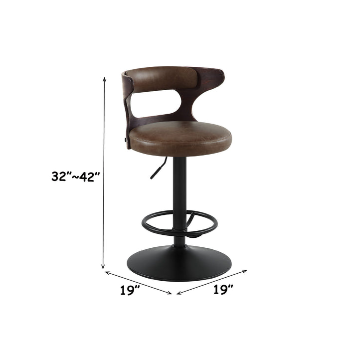 Saba - Adjustable Stool With Swivel - Brown Acme