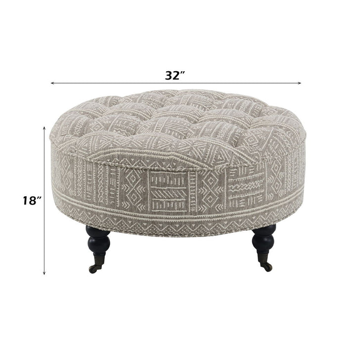 Upendo - Ottoman With Caster - Pattern Fabric ACME