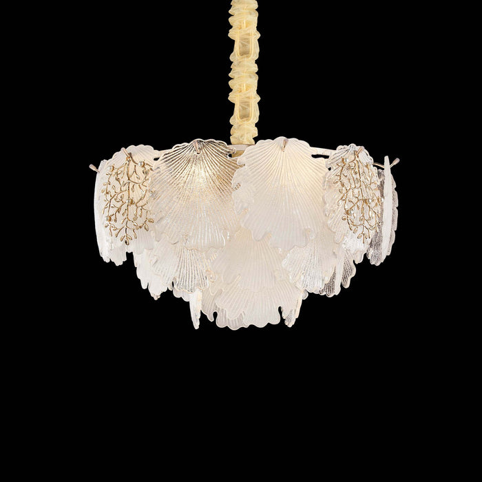 Michael Amini Lighting - Almara 7-Light Frosted Glass Chandelier - Frost / Gold Michael Amini