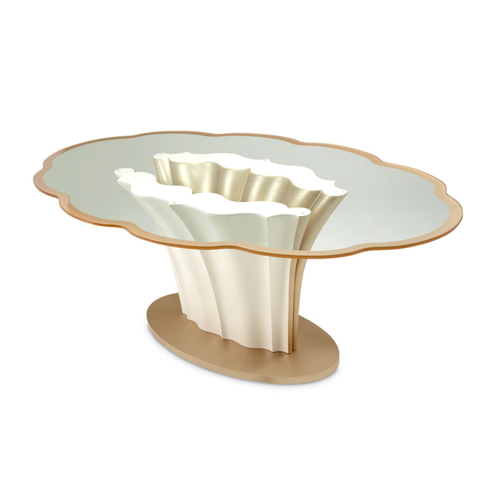 London Place - Entry Table - Creamy Pearl Michael Amini