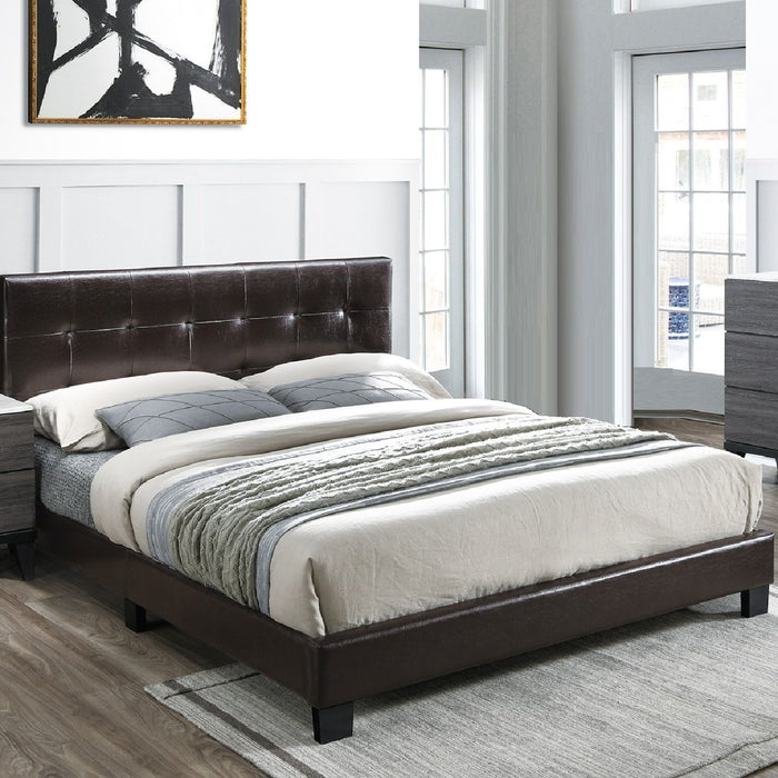 Contemporary Style Bed, Rectangle Headboard Home Essentials