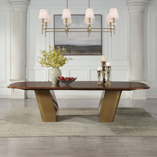 Jamonica - Dining Table - Brown / Gold ACME