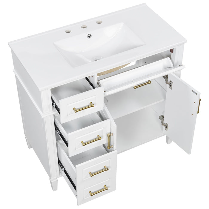 Bathroom Vanity With Sink, 4 Drawers, 2 Doors Hearth and Haven