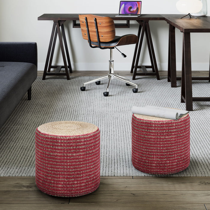 Larissa - Handcrafted Round Braided Pouf Simpli-Home