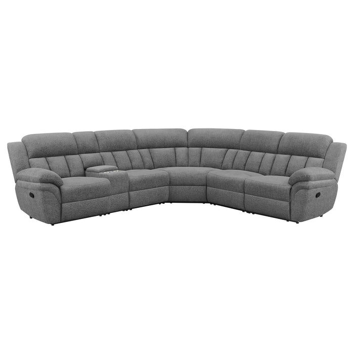 Divine - 6 Piece Reclining Sectional Sofa With Manual Recliners - Charcoal