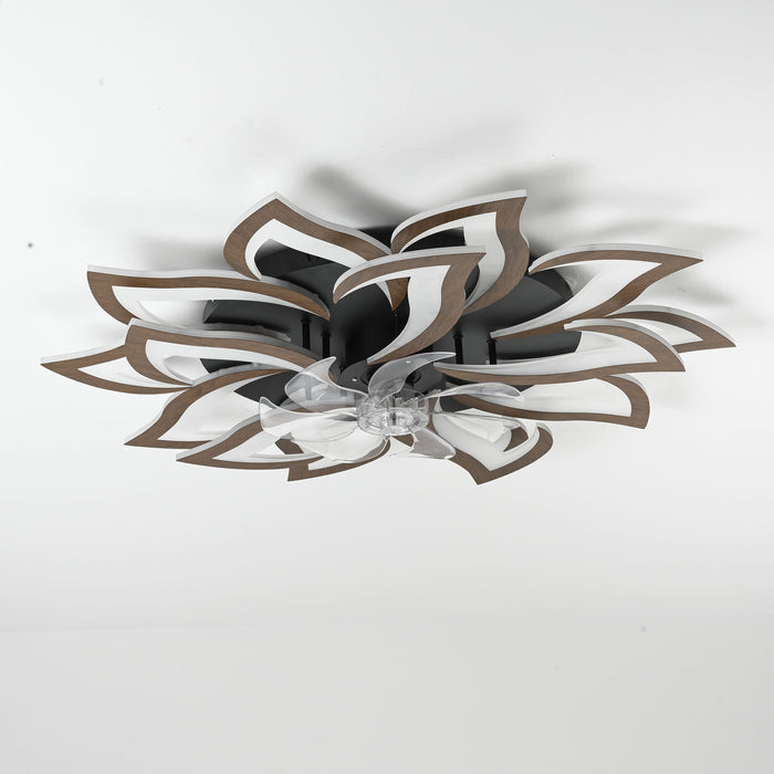 Ceiling Fan With Remote Control And Lights, 6 Speeds, 3 Color Temperatures, Low Profile Flush Mount Daily Nest