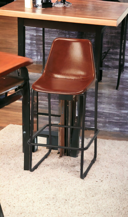 42" Iron Bar Chair - Brown / Black