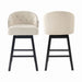 360 Degree Swivel Bar Stool & Stunning Nailhead Trim (Set of 2) - Beige Noble House