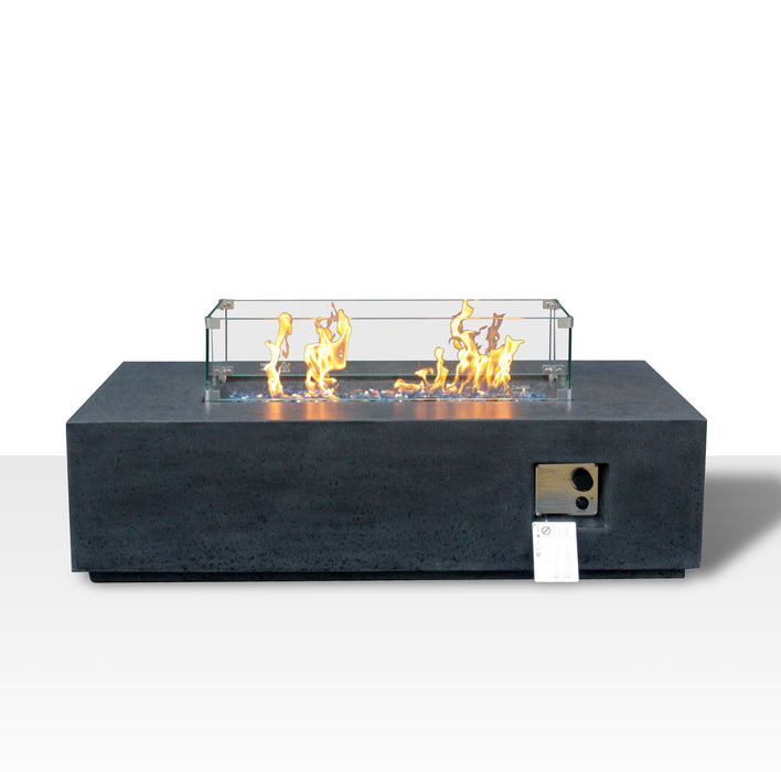 Outdoor Concrete Propane Gas Rectangle Fire Pit Table