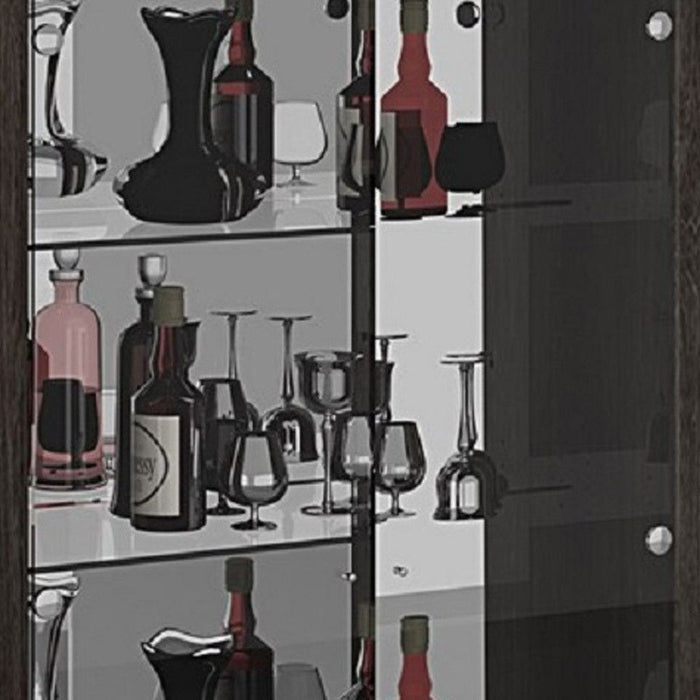 Accent Cabinet With One Drawer - Silver And Gray