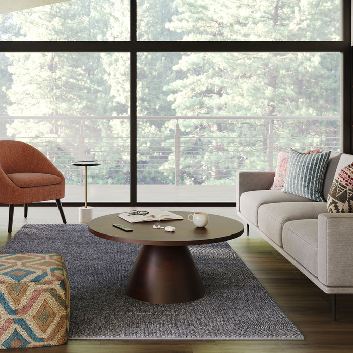 Winnie - Round Coffee Table - Walnut Simpli-Home