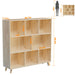 8 Compartment Storage Cabinet With Fixed Shelves For Books - Wood Home Essentials