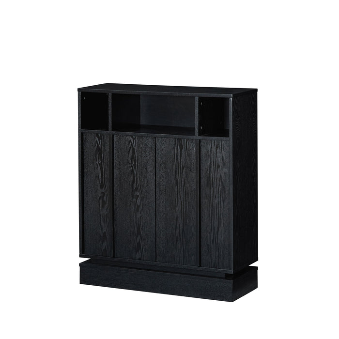 Fluted Sideboard Buffet Cabinet With 2 Doors And Adjustable Shelf, Storage Cabinet For Entryway Home Essentials
