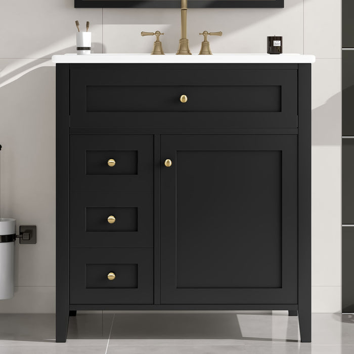Modern Bathroom Vanity With Sink, 3 Drawers And Adjustable Shelf Hearth and Haven