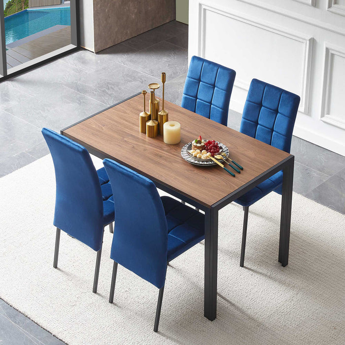 5 Piece Dining Set Including High Back Nordic Dining Chair & Creative Design Dining Table