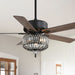 Ceiling Fan With Crystal Lampshade, 5 Blades, DC Motor, 6 Speed Remote Control, 1 / 4 / 8 Hour Timer - Black Daily Nest