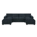 U - Sectional Sofa Upholstered LAF / RAF Chaise With Armless Loveseat And Chairs - Black Home Essentials