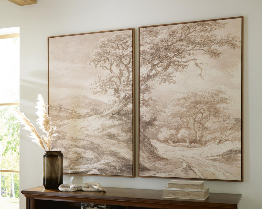 Stormish - Wall Art Set (Set of 2) - Beige / Brown Signature Design by Ashley®