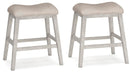 Skempton - Upholstered Stool (Set of 2) - White Signature Design by Ashley®