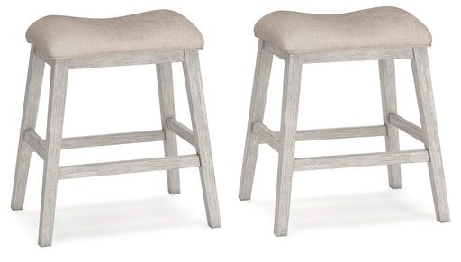 Skempton - Upholstered Stool (Set of 2) - White Signature Design by Ashley®