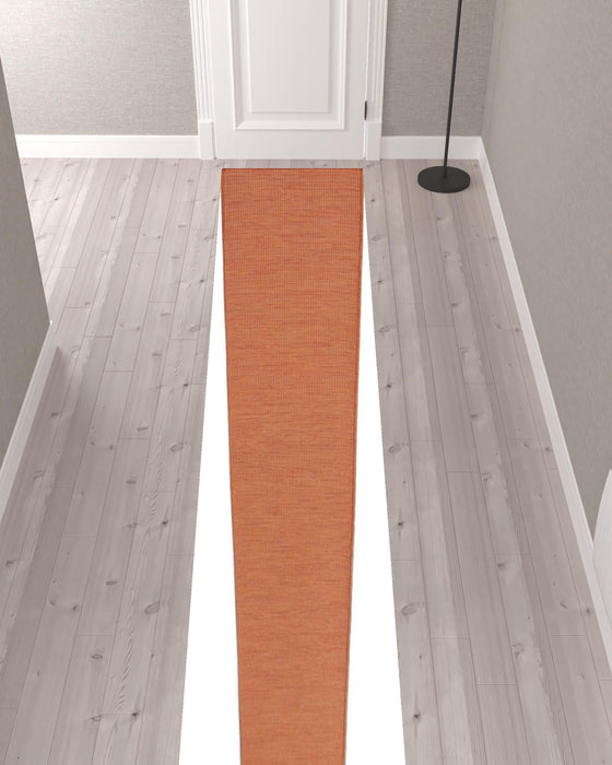 12' Power Loom Runner Rug - Rust