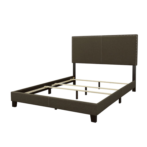 Upholstered Full Bed With Nailhead Trim - Charcoal Furniture Max