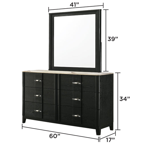 Opel - 6 Drawer Dresser - Black Matrix Furniture Group