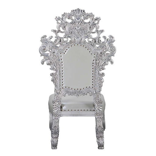 Valkyrie - Side Chair (Set of 2) - Synthetic Leather & Antique Platinum ACME