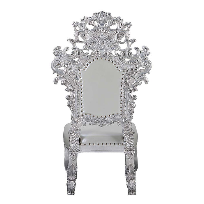 Valkyrie - Side Chair (Set of 2) - Synthetic Leather & Antique Platinum ACME