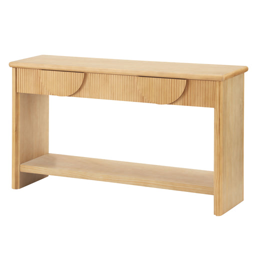 Fluted Console Table With Semi Circular Drawers - Natural Noble House