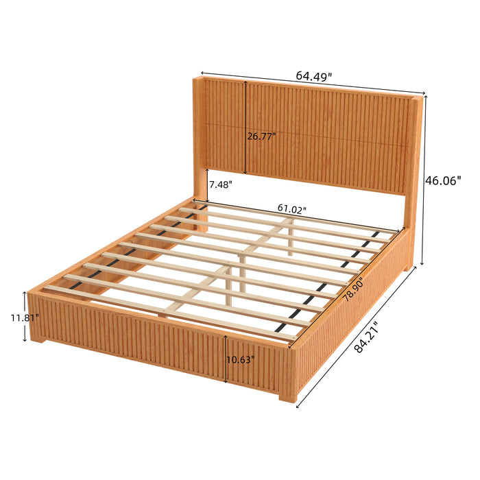 Platform Bed Frame With Headboard, Floor Standing Design Home Essentials