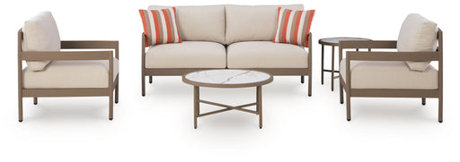 Bluff Trail - Loveseat, Lounge Chairs, Tables Set (Set of 5) - Beige Signature Design by Ashley®