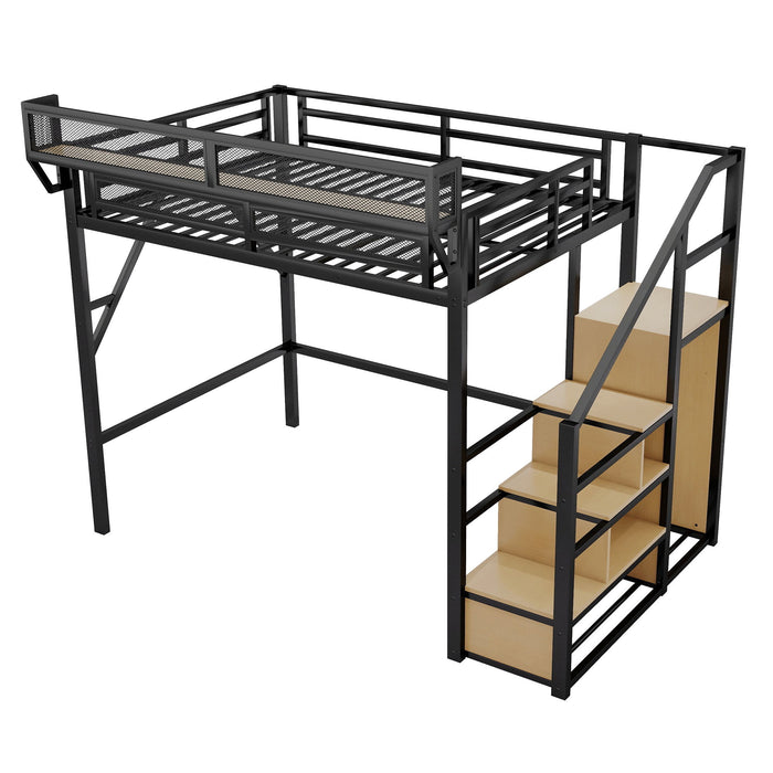 Loft Bed With Stairs, Storage Shelves, Wardrobe Home Essentials
