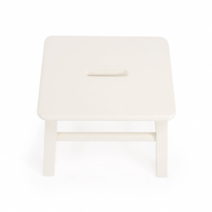 Manufactured Wood Backless Chair - White