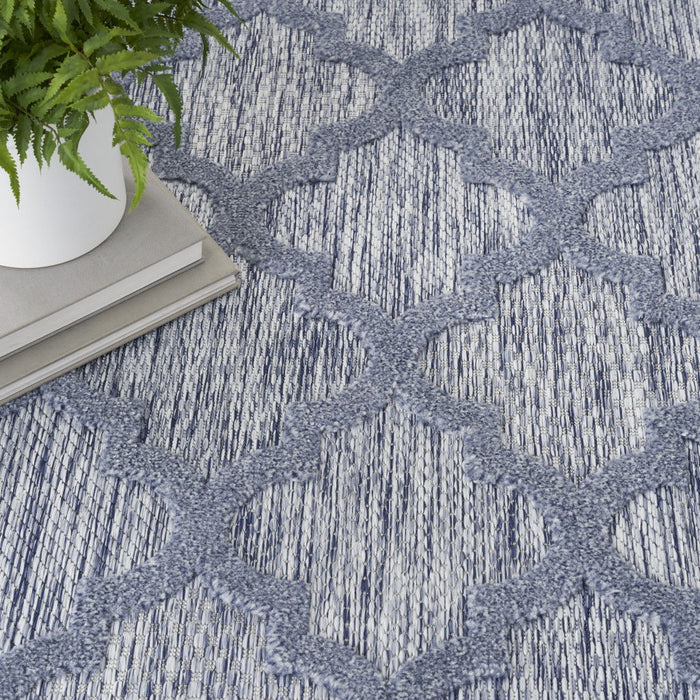 6' X 9' Geometric Flatweave Area Rug - Blue