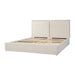Double Pillow Upholstered Headboard, Skin Friendly Textured Fabric , Queen - Beige Noble House