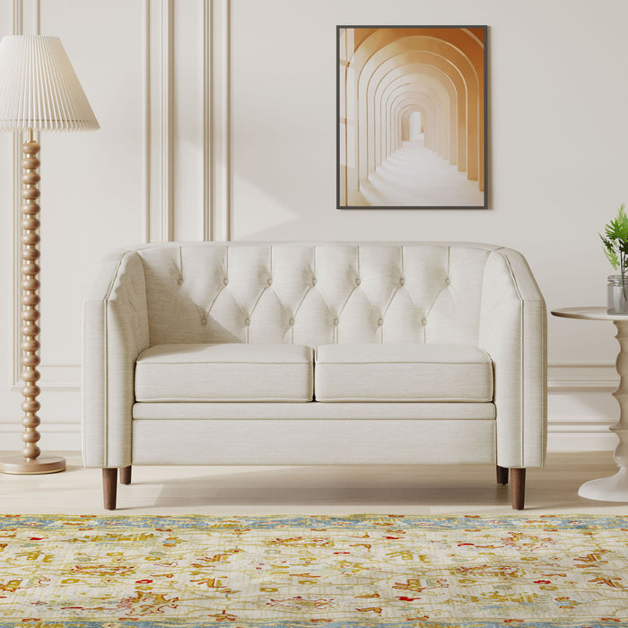 Sophisticated Loveseat With Diamond Stitched Detailing