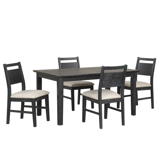 Sable Crest - 5 Piece Set (Rectangle Dining Table & 4 Chairs) - Black New Classic