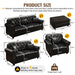 Upholstered Sofa With Nailhead Trim, Rolled Armrests With Ottoman Home Essentials