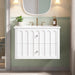 Floating Bathroom Vanity With Oval Knobs & Round Edge, Soft Close Drawer Slides Hearth and Haven