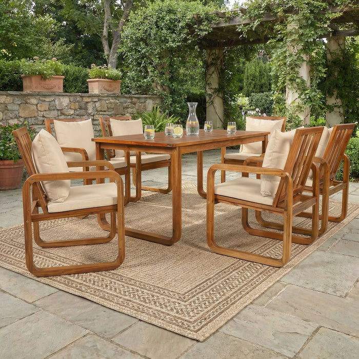 7 Piece Outdoor Patio Dining Set With Removable Cushions Hearth and Haven