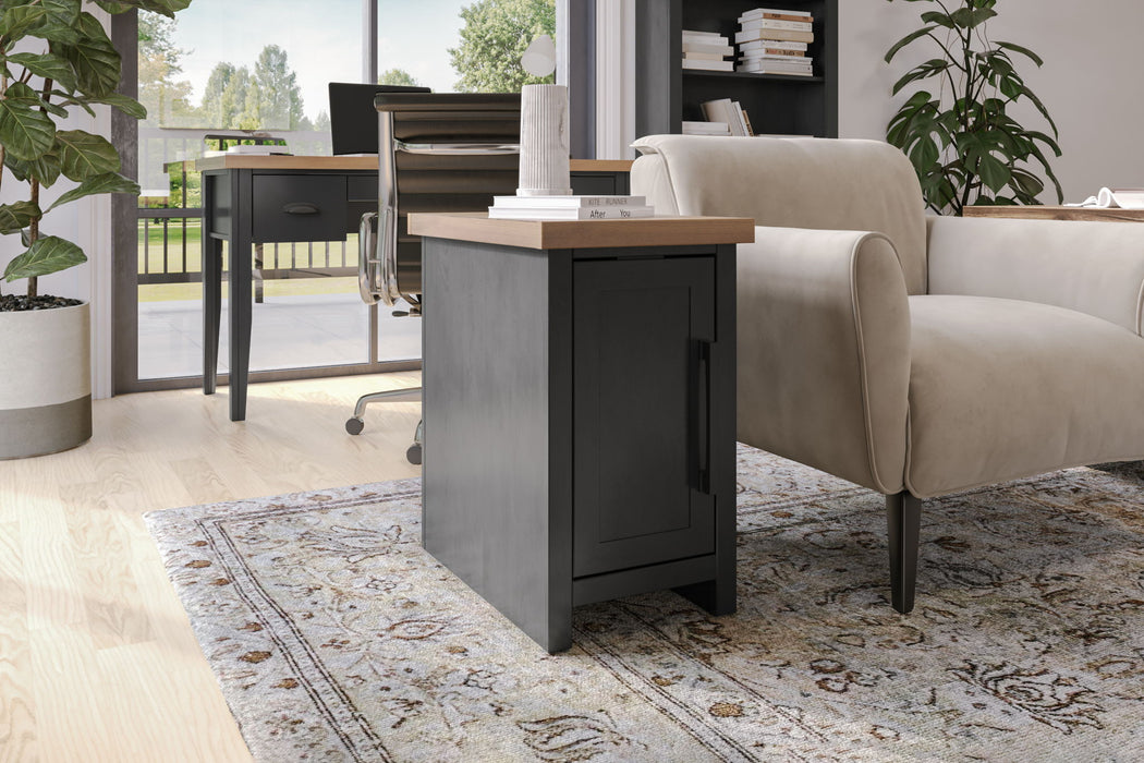 Chairside Table - Black / Whiskey Home Essentials