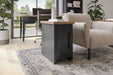 Chairside Table - Black / Whiskey Home Essentials