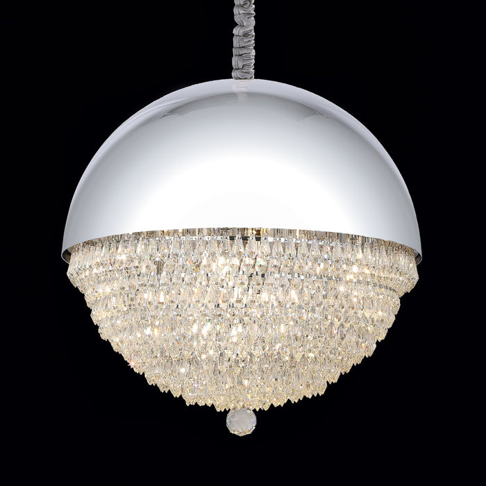 Michael Amini Lighting - Eclipse LED Crystal And Metal Chandelier - Silver Michael Amini