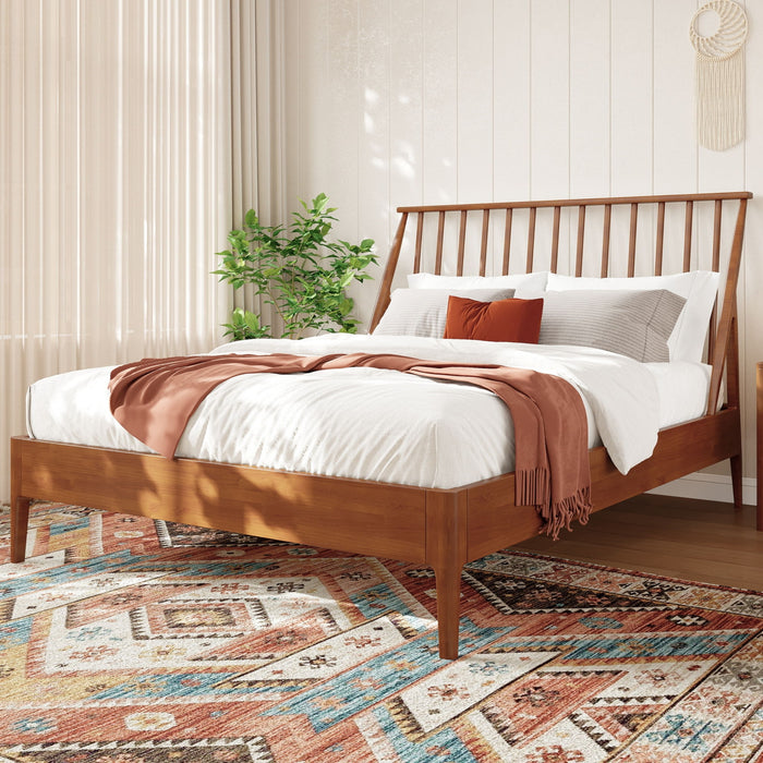 Bohemian Platform Bed With Tall Headboard Hearth and Haven
